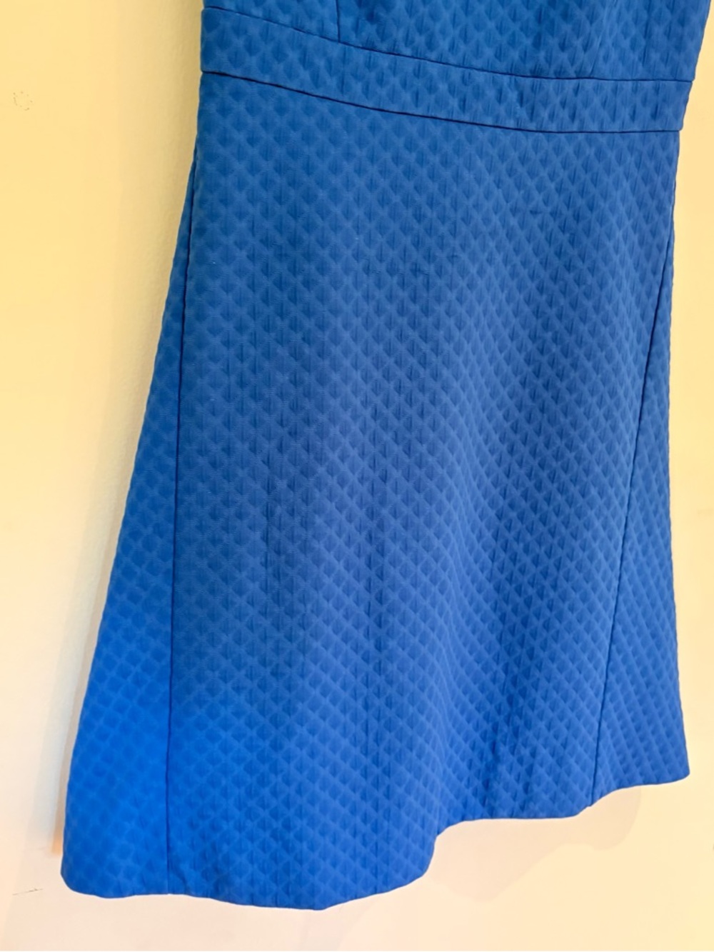J. Crew Sleeveless Textured Royal Blue Fit & Flare Midi Dress Sz 6 - Picture 3 of 11